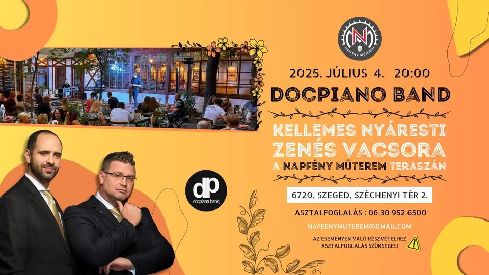 Docpiano Band-Nyáresti koncert a Napfény Műterem teraszán